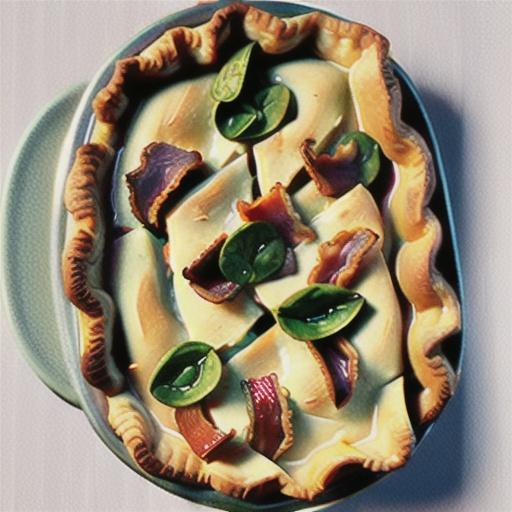 Family spinach and bacon pie