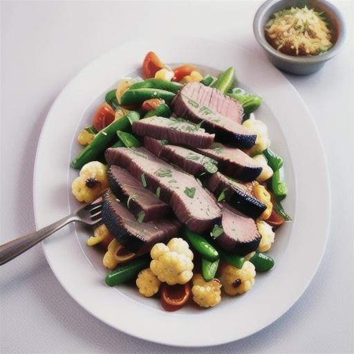 Quick roast beef with chilli parmesan cauliflower