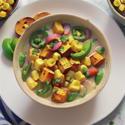 Roasted Sweet Potato Corn Chowder