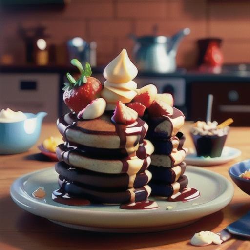 Double-Chocolate Strawberry Pancakes