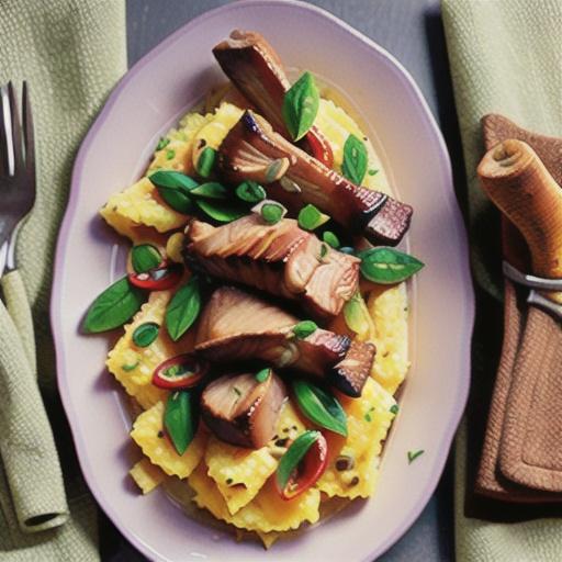 Lamb shanks with cheesy polenta
