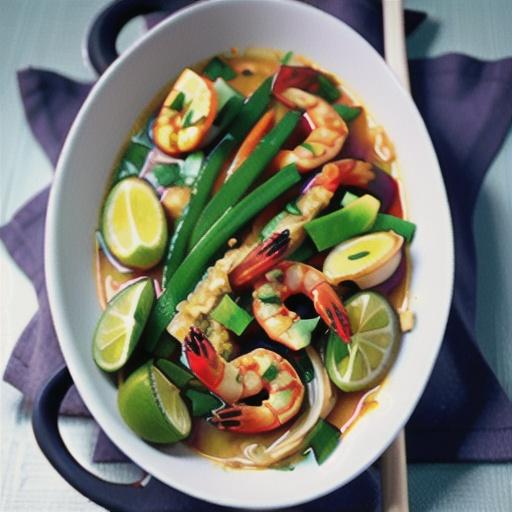 Skinny laksa with prawns