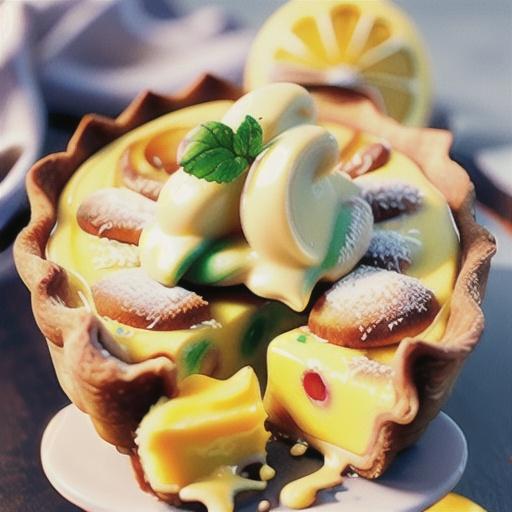 Lemon curd custard tart