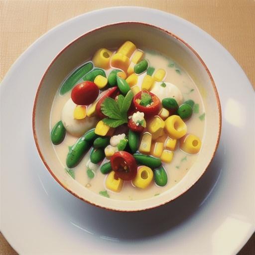 Cream of Patty Pan Squash and Sweet Corn Soup