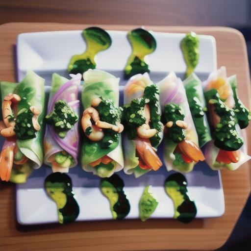 Shrimp Spring Rolls with Chimichurri Sauce
