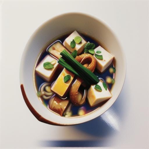 White miso soup with soba noodles