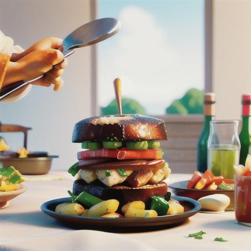 Barbecued steak with Italian potato salad