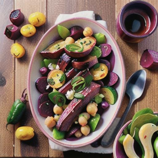 Barbecue beef, beetroot and chickpea salad