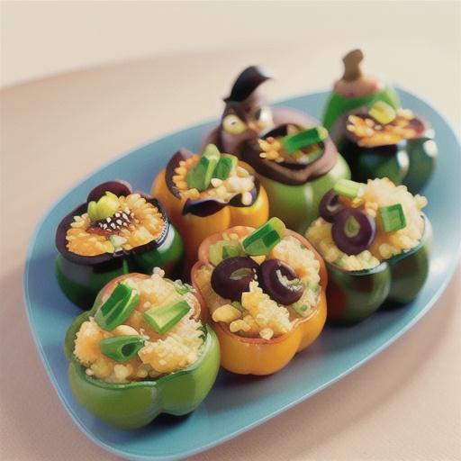 Cheesy Quinoa Black Bean Stuffed Bell Peppers