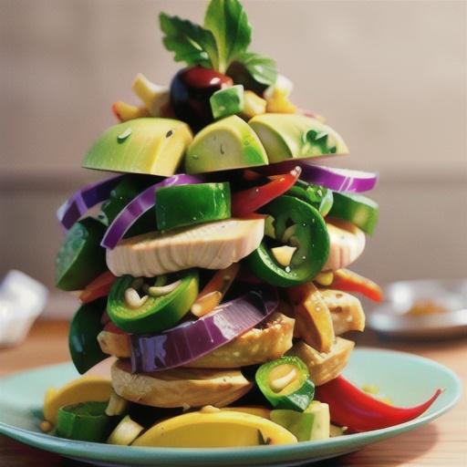 Chicken and avocado salad with chilli & lime aioli