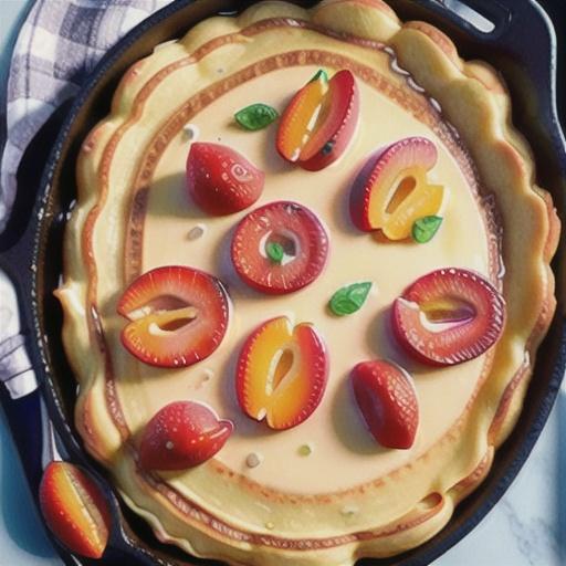 Peach-Yogurt Dutch Baby Pancake