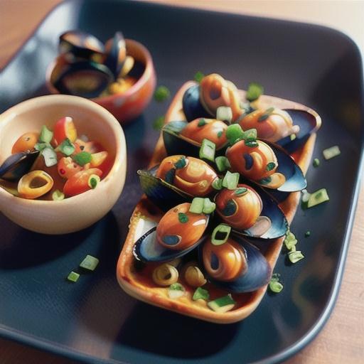 Mussels with tomato, chorizo and sherry