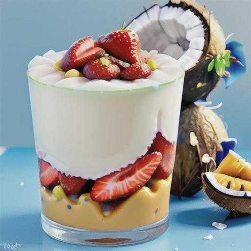 Strawberry & coconut custards