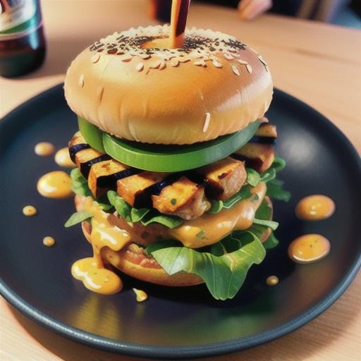 Spicy Chicken Burger with Beer Cheese Sauce