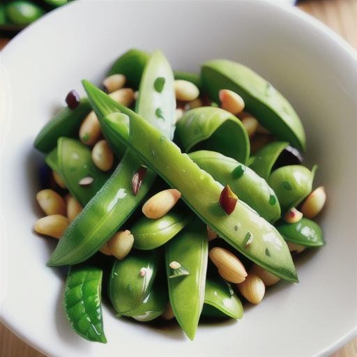 Snow Peas with Pine Nuts and Mint