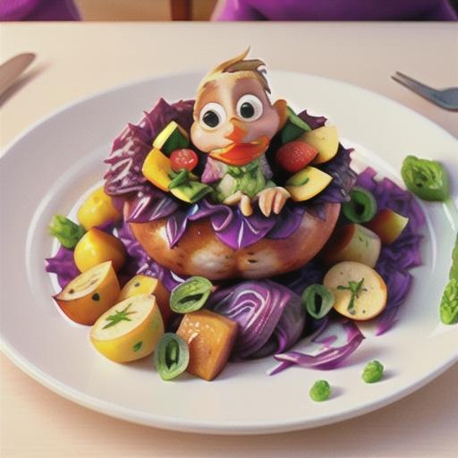 Duck with apple cider red cabbage