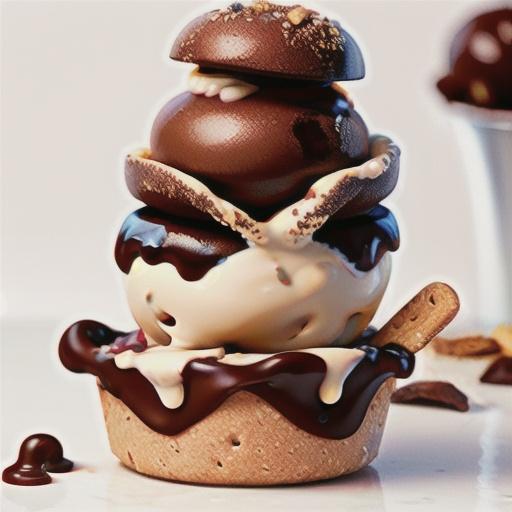 Chocolate nougat ice cream