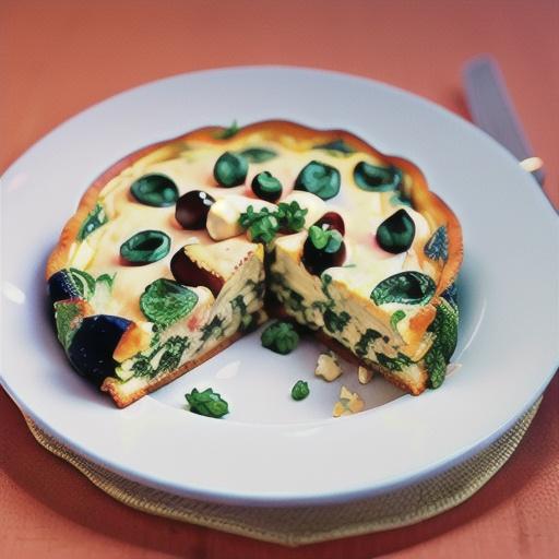 Cauliflower, blue cheese and spinach frittata