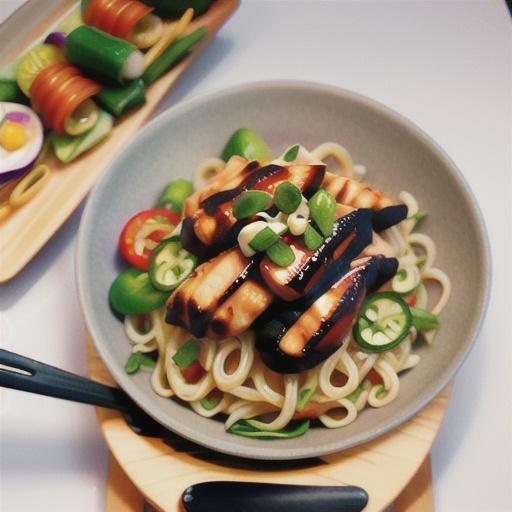 Thai barbecued chicken with noodle salad
