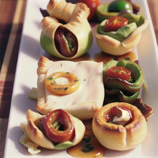 Cheesy Onion and Tomato Puffs