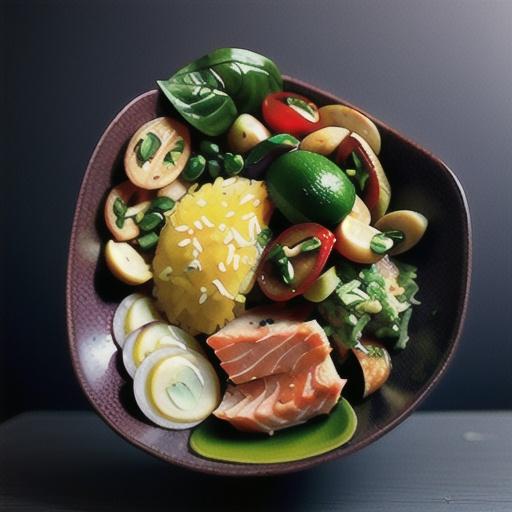 Thai pesto and salmon power bowl