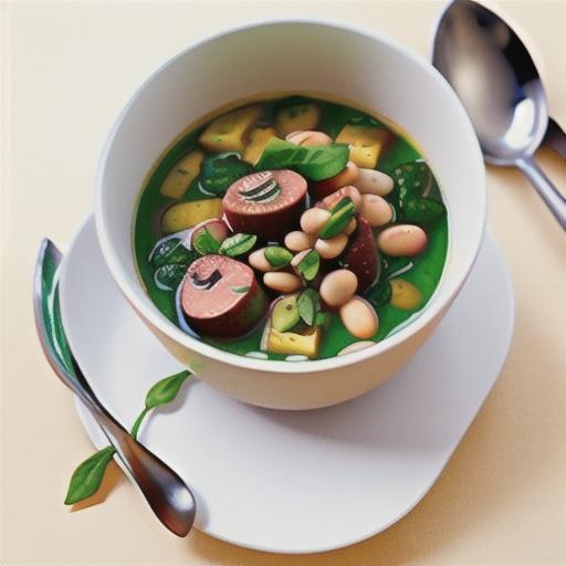 Lamb, white bean and spinach soup