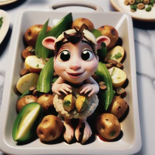 Slow-cooked lamb with fennel, potato & lentils