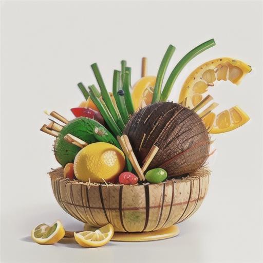 Fruity coconut lemon-grass skewers