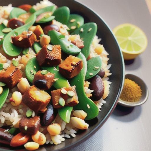 Middle Eastern Rice with Black Beans and Chickpeas