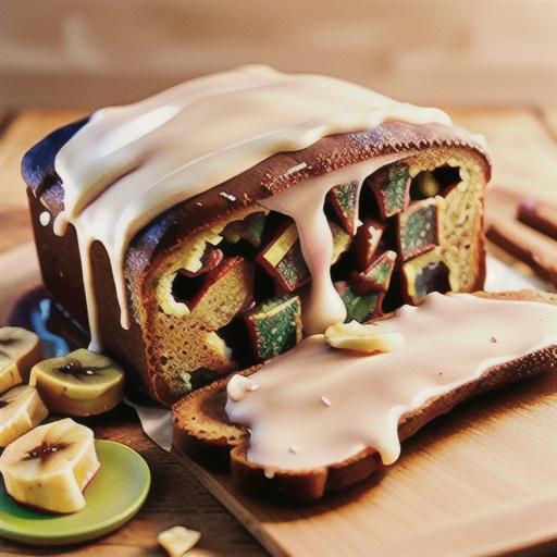 Banana Gingerbread with Vanilla Glaze