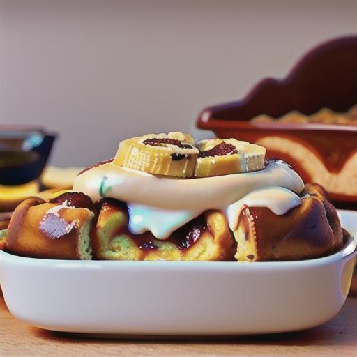 Banana Cinnamon Roll Casserole