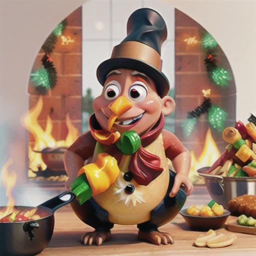 Kettle-style barbecued turkey