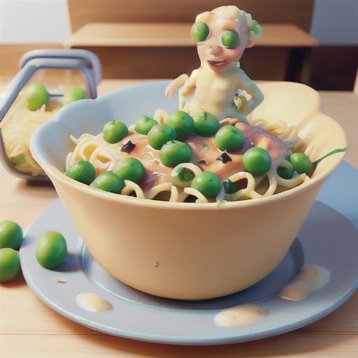 Creamy peas and pillows