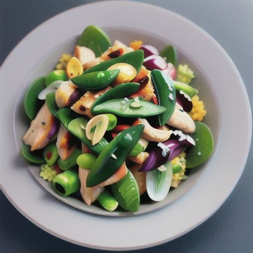 Chicken and snow pea salad