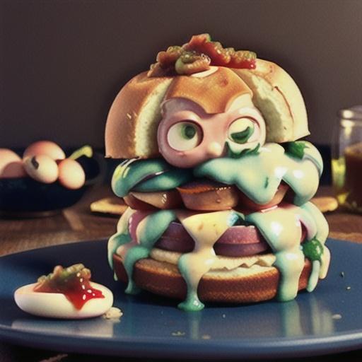 'Naughty' eggs benedict with onion jam