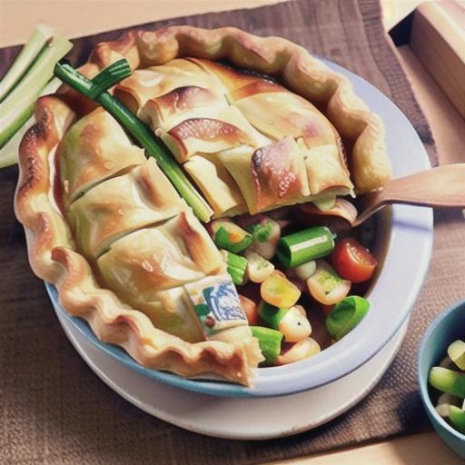 Chicken and spring onion pie