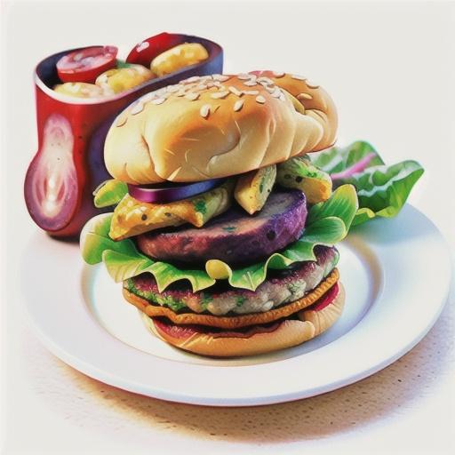 Vegetable and chicken burgers