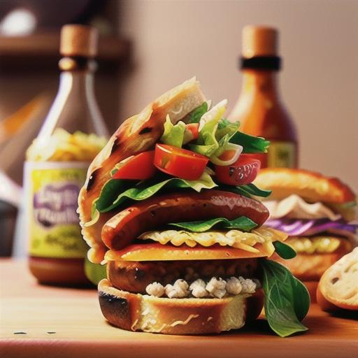 Sausage and slaw baguette