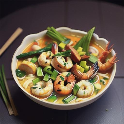 Spicy chicken and prawn laksa recipe