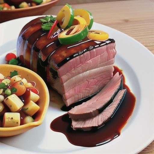 Roast beef with easy red wine sauce