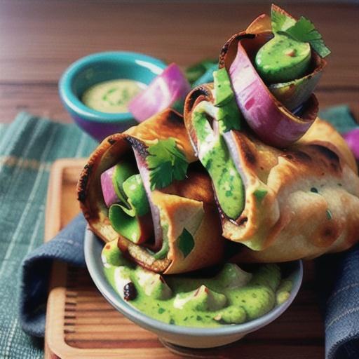 Southwestern Egg Rolls with Avocado Cilantro Sauce