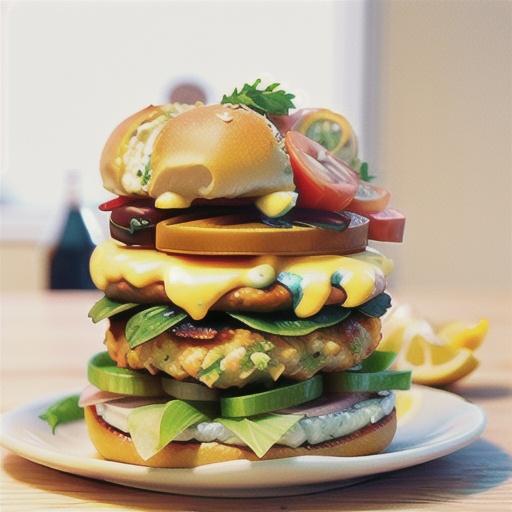 Crumbed fish burger with Cajun spice and lemon mayo