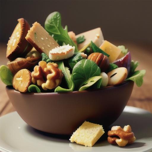 Mixed Greens with Parmesan Walnuts