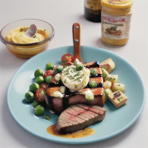 Steak with semi dried tomato and caper butter