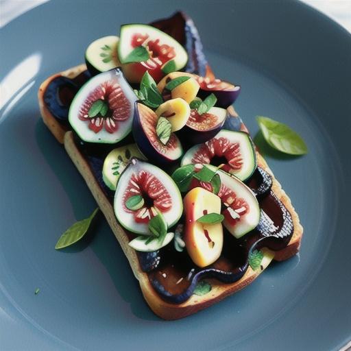 Grilled figs on goat's cheese fruit toast