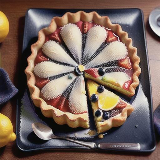 Buttermilk tart with lemon and berries