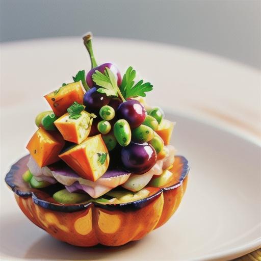 Grape salsa with pork cutlets and smashed roast pumpkin