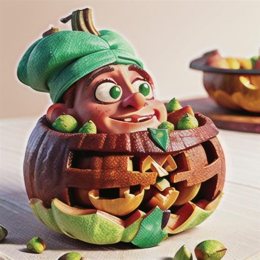 Cranberry and pistachio stuffed pumpkin