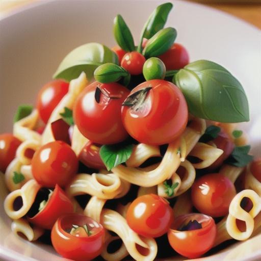Roasted Cherry Tomatoes with Angel Hair
