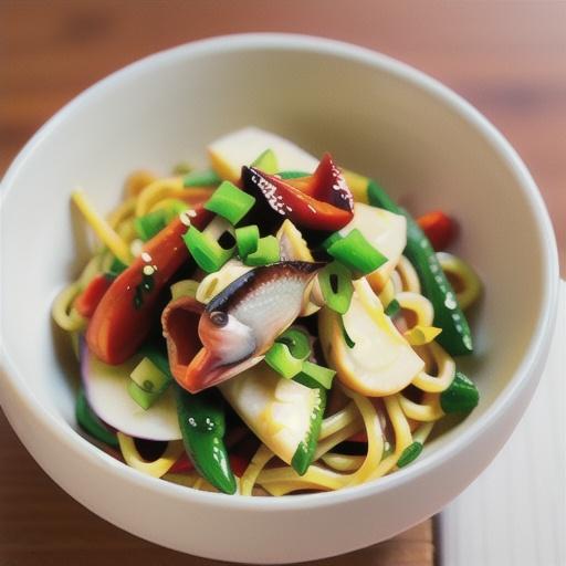 Fish with chilli lime noodle salad